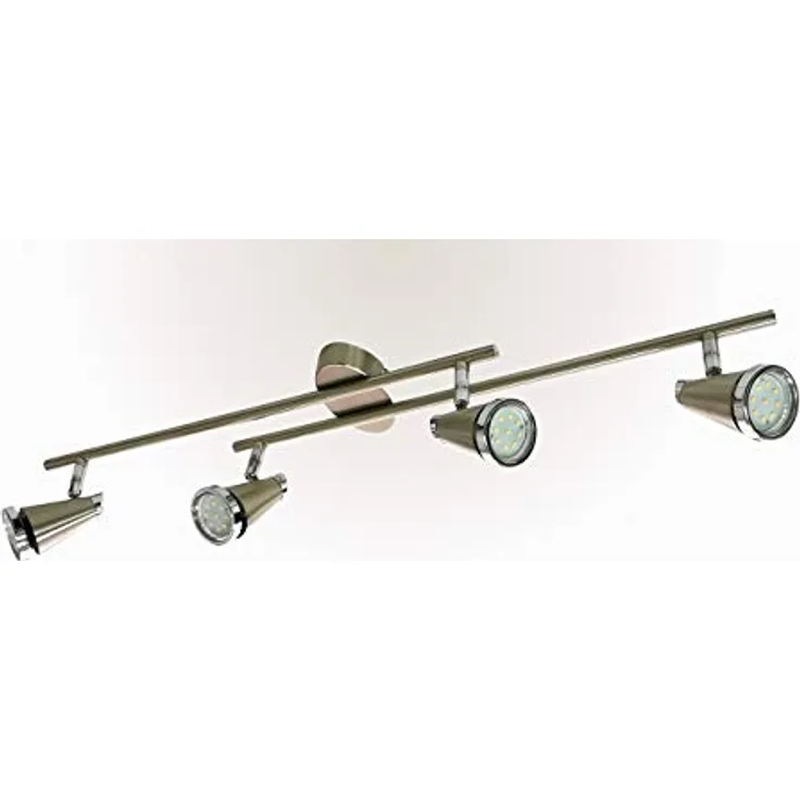 Trango 4-flammig LED Deckenleuchte 2992-42SD in Nickel matt inkl. 4x 5 W 3-Stufen dimmbaren LED Leuchtmittel - Bad Lampe I Deckenlampe I Deckenstrahler I Wohnzimmer Lampe schwenkbar, warmweiß (3000 Kelvin) - Preisvergleich