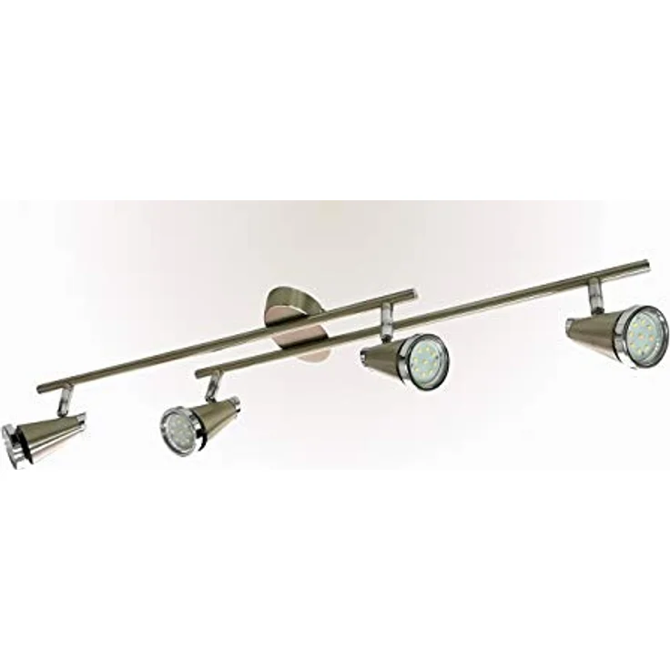 Trango 4-flammig LED Deckenleuchte 2992-42SD in Nickel matt inkl. 4x 5 W 3-Stufen dimmbaren LED Leuchtmittel - Bad Lampe I Deckenlampe I Deckenstrahler I Wohnzimmer Lampe schwenkbar, warmweiß (3000 Kelvin) - Preisvergleich – Bild 1