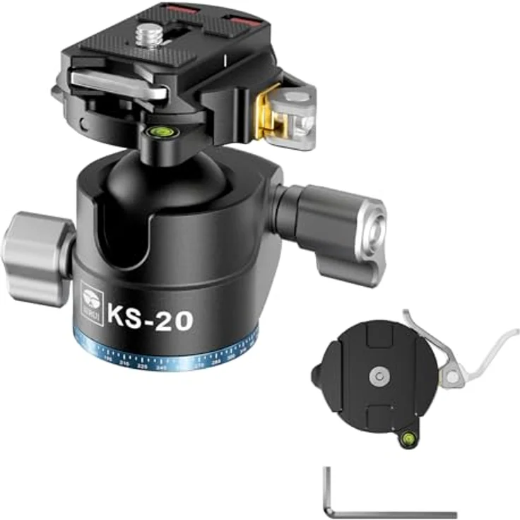 SIRUI KS-20 Kugelkopf für Stativ, 33 mm Low-Profile-Kugelkopf, 360° Panorama-Aluminiumlegierung, maximale Belastbarkeit 15 kg – Bild 1