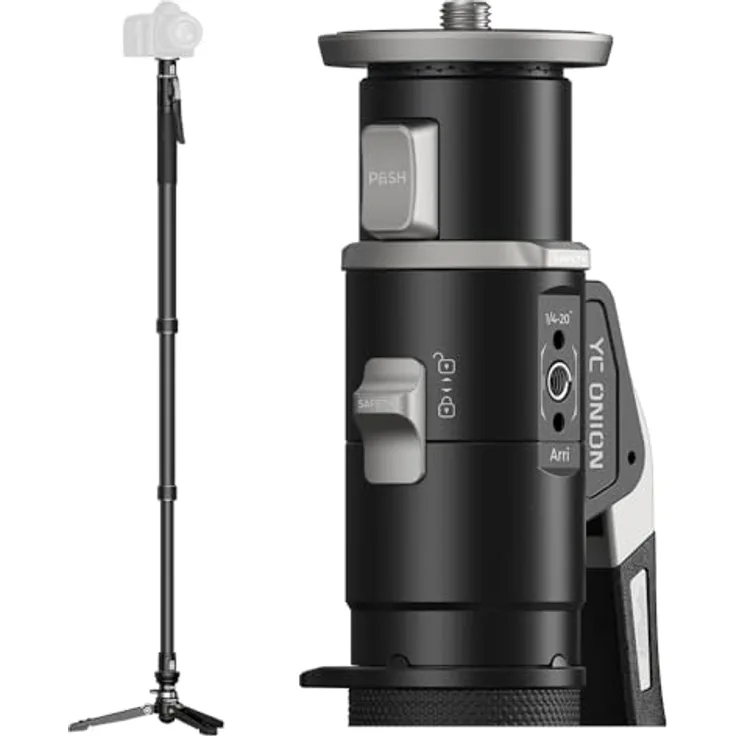 Yc onion Pineta Carbon Fiber Monopod Pro mit Pedal-Stativbasis, 2-teiliges Schnellverschluss-System