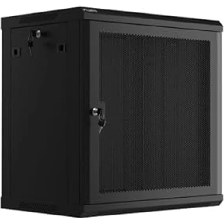 Lanberg Rackschrank 19", Wandmontage, 12U, 600x450 mm, perforierte Tür, schwarz – Bild 5