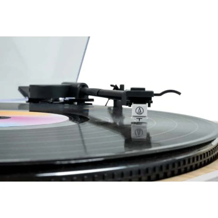 Thomson TT301 Plattenspieler, Riemenantrieb, Weiß und Holz, mit Audio-Technica AT3600L Tonabnehmer und automatischer Abschaltung – Bild 2