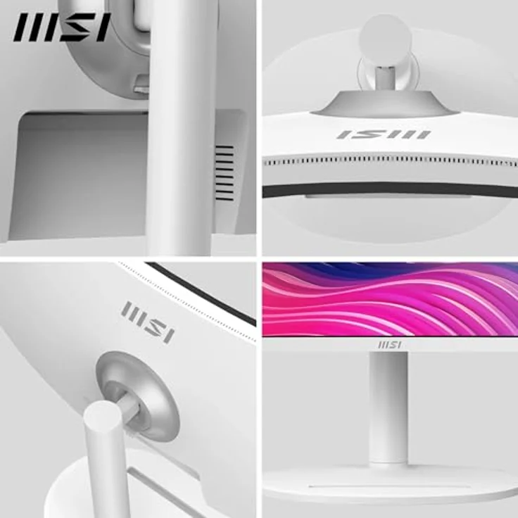 MSI Modern MD342CQPW PC-Monitor 34 Zoll UWQHD Curved 1500R – VA Panel 3440 x 1440, KVM, Pip/PBP, Breites Farbspektrum, Augenkomfort, integrierte Lautsprecher, 3-Achsen verstellbar, HDMI 2.0b, DP 1.4, Weiß – Bild 3