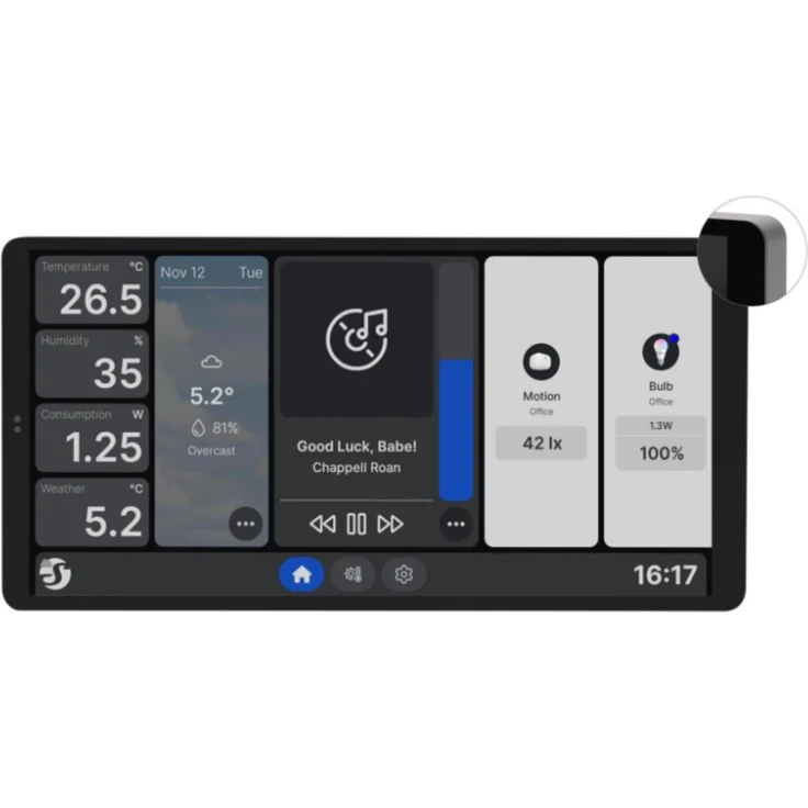 Shelly Wall Display X2, Smart Home Hub mit 6,95 Zoll Touchscreen, weiß