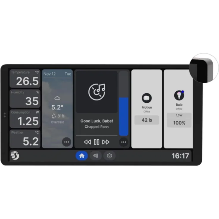 Shelly Wall Display X2, Smart Home Hub mit 6,95 Zoll Touchscreen, weiß