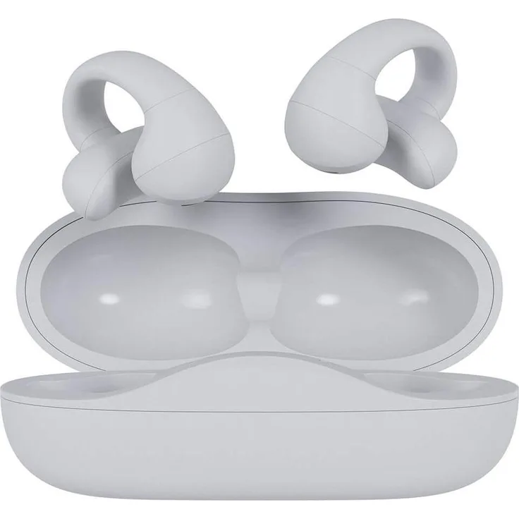 Happy Plugs Clip, Kabellose Bluetooth-Ohrhörer mit 20h Akkulaufzeit, Weiss