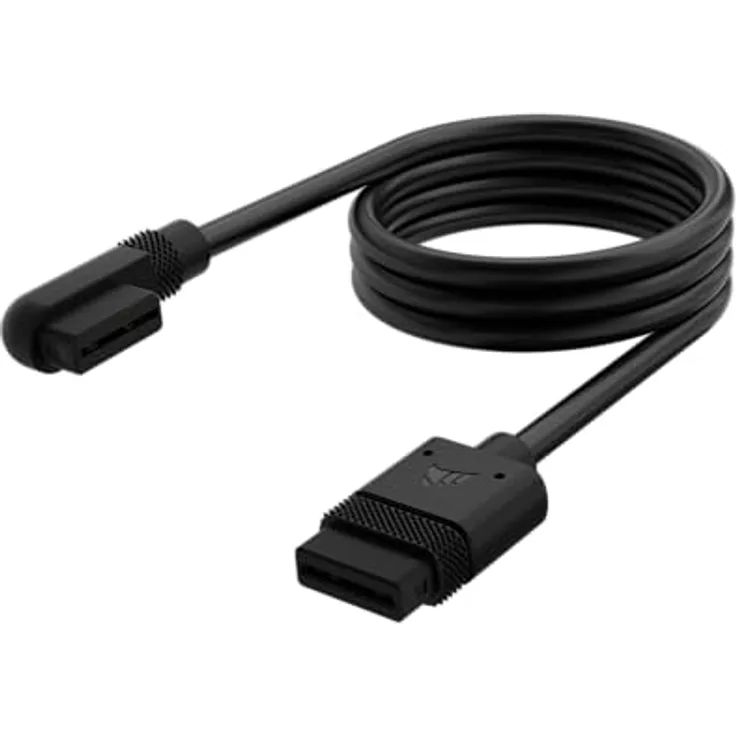 Corsair iCUE LINK Slim Kabel - 600mm Gerade/Schlank 90° - Schwarz