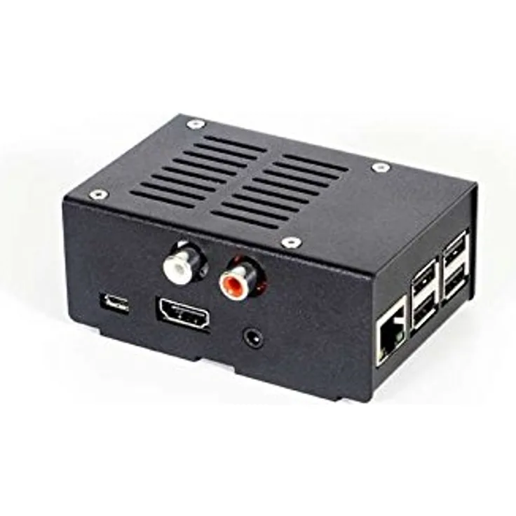 Sertronics HB-STCDAC-BL, Kartenetui für HiFiBerry DAC+ RCA, Stahl, passend für Raspberry Pi B+/2/3, Schwarz