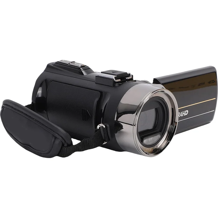 KKmoon 4K-Videokamera Camcorder mit 48 MP, drehbarem 3-Zoll-LCD-Bildschirm, 18-fachem Zoom und Mikrofon, inklusive 32-GB-Speicherkarte für unterwegs
