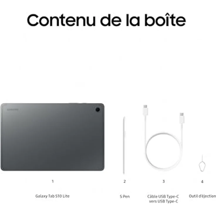 Samsung Galaxy Tab S10 Lite, 10.9 Zoll Android-Tablet mit 256GB Speicher, Grau, 2.4GHz, 8MP Kamera – Bild 2