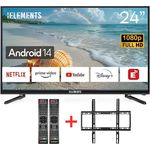 KB ELEMENTS 24 Zoll Smart TV Full HD WLAN Triple Tuner Android 14 Ramenlos ELT24DE14S, Schwarz