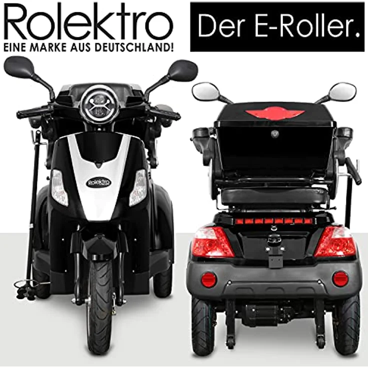 Rolektro E-Trike 25 V.2 Dreirad Schwarz - Elektromobil 1000W - E-Mobil mit 50km RW - Seniorenmobil mit Straßenzulassung – Bild 3