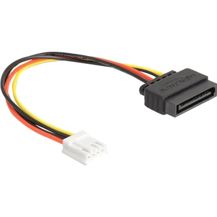 DeLOCK Adapter Strom-Adapterkabel SATA 15 Pin Stecker auf 1x Floppy 4 Pin Buchse, 15cm intern für Floppy Laufwerk – Bild 1
