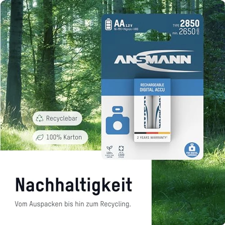 ANSMANN Akku AA 2850mAh Mignon NiMH 1,2V - 1000x wiederaufladbar (8 Stück) – Bild 5