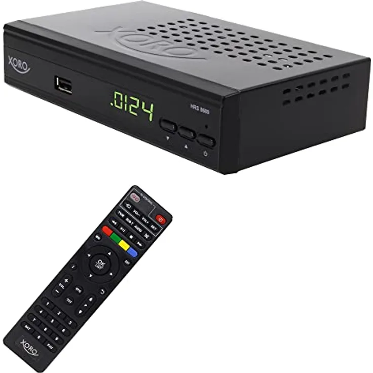 XORO HRS 8689 - Digitaler Satelliten-Receiver mit 2-in-1-Fernbedienung, unterstützt Unicable 1/2, JESS, USB 2.0 Mediaplayer, HDMI-, SCART- und S/PDIF-Ausgang