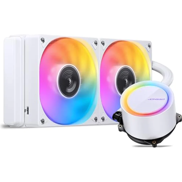 Jonsbo TG-240W, All-in-One-Wasserkühlung in Weiß mit 240-mm-Radiator und RGB-Beleuchtung, kompatibel mit AMD und Intel – Bild 3