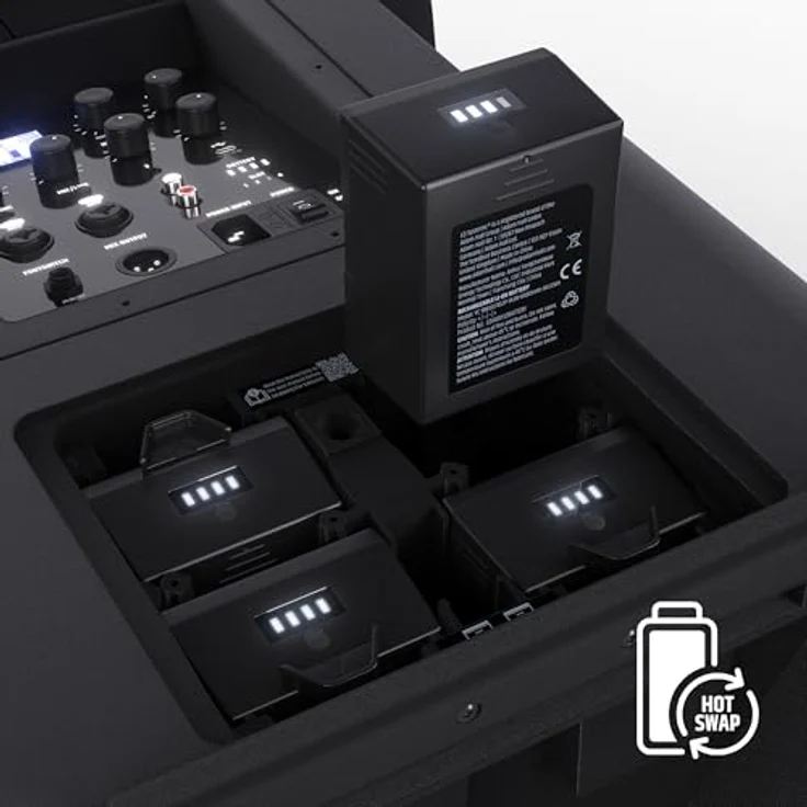 LD SYSTEMS ANNY 12 HHD, 12" Mobiler Bluetooth PA-Lautsprecher mit Akku, 6-Kanal-Mixer und 1 Funkmikrofon, schwarz – Bild 4