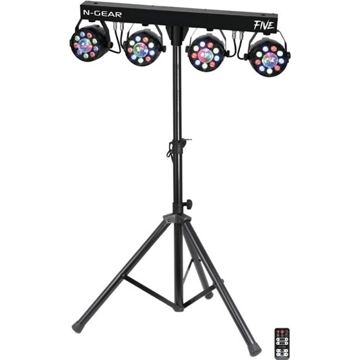 N-Gear Partybar FIVE, LED Partylicht mit 4 RGB Parspots und UV Strobelight, DMX steuerbar, inkl. Fernbedienung – Bild 10