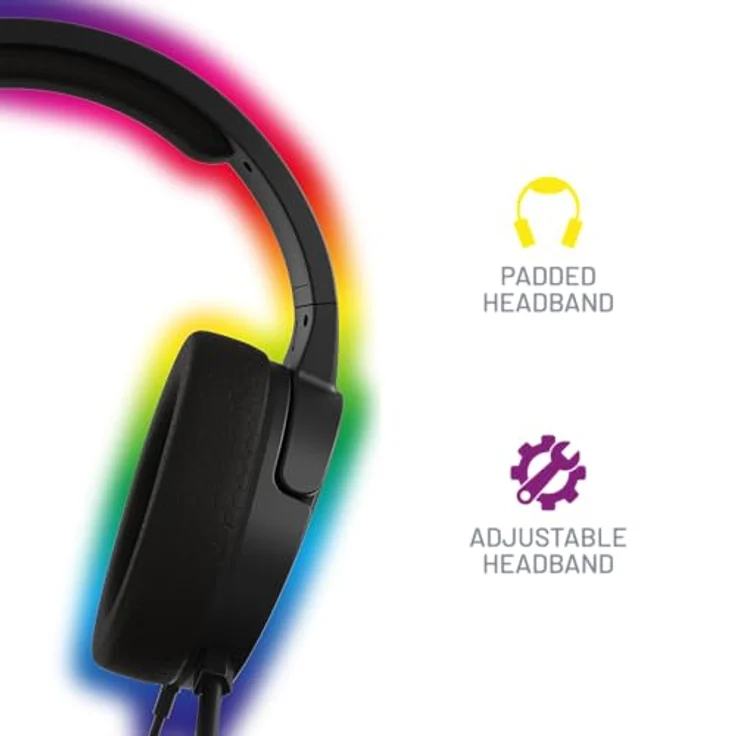 STEALTH Panther Gaming-Headset, Over-ear mit LED Beleuchtung und 40 mm Lautsprechern, Schwarz – Bild 7