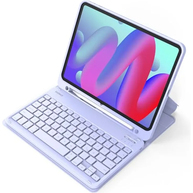 Inateck Tastatur Hülle kompatibel mit iPad Air 6 11 Zoll 2024, iPad 10 Gen. 2022, iPad Air 5/4 (2022/2020) 10,9 Zoll, iPad Pro 11 4/3/2/1, QWERTZ, mit Stifthalter, Abnehmbar, Schwarz, KB04002
