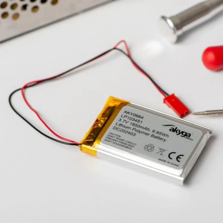 Akyga Li-Po Akku LP402025 AKY0153, 3.7V 150mAh, mit PCM und JST 2-Pin Stecker (150mm), Silber – Bild 3