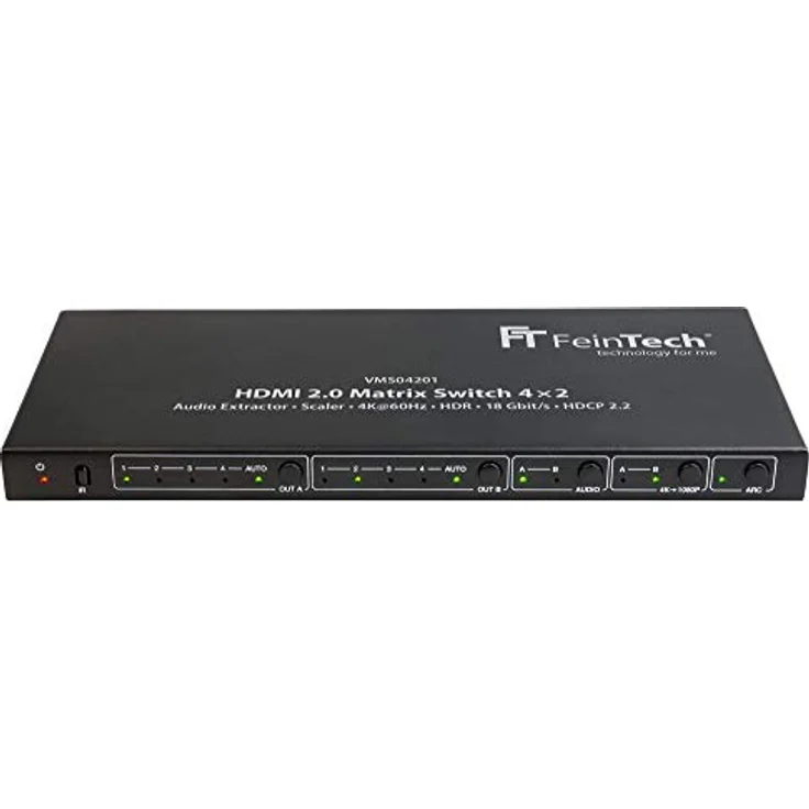 FeinTech VMS04201 HDMI Matrix Switch 4x2 mit Audio Extractor Scaler Ultra-HD 4K 60Hz HDR – Bild 2