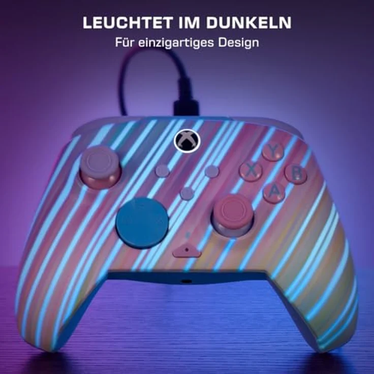 Turtle Beach Rematch Advanced Wired Gamepad, Gaming Controller mit Hall-Effekt-Hair-Trigger und Leuchtfunktion, Cotton Candy (PC) – Bild 2