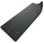 CHERRY Stream Protect Membrane, hygienischer Silikon-Tastaturschutz, desinfizierbare Membran für alle CHERRY Stream Tastaturen, Deutsches Layout (QWERTZ), schwarz