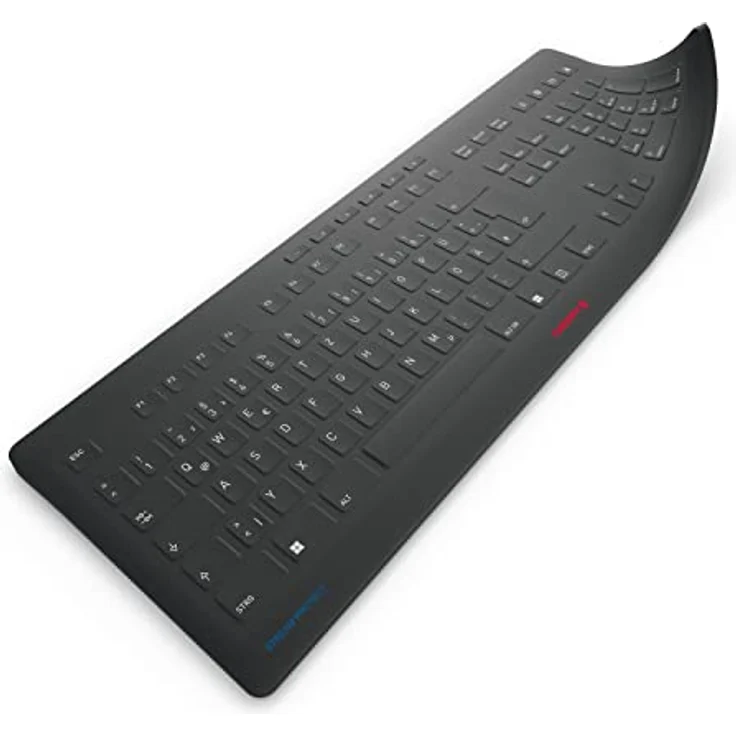 CHERRY Stream Protect Membrane, hygienischer Silikon-Tastaturschutz, desinfizierbare Membran für alle CHERRY Stream Tastaturen, Deutsches Layout (QWERTZ), schwarz – Bild 1