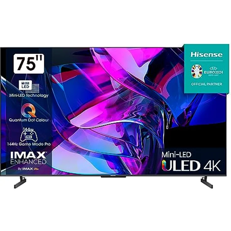 Hisense 75U7KQ 189cm (75 Zoll) Fernseher, 4K Mini LED ULED HDR Smart TV, Quantum Dot, 120Hz, HDMI 2.1, Game Mode Pro, Dolby Vision IQ & Atmos, Bluetooth, Alexa Built-in, Anthrazit [2023] – Bild 1