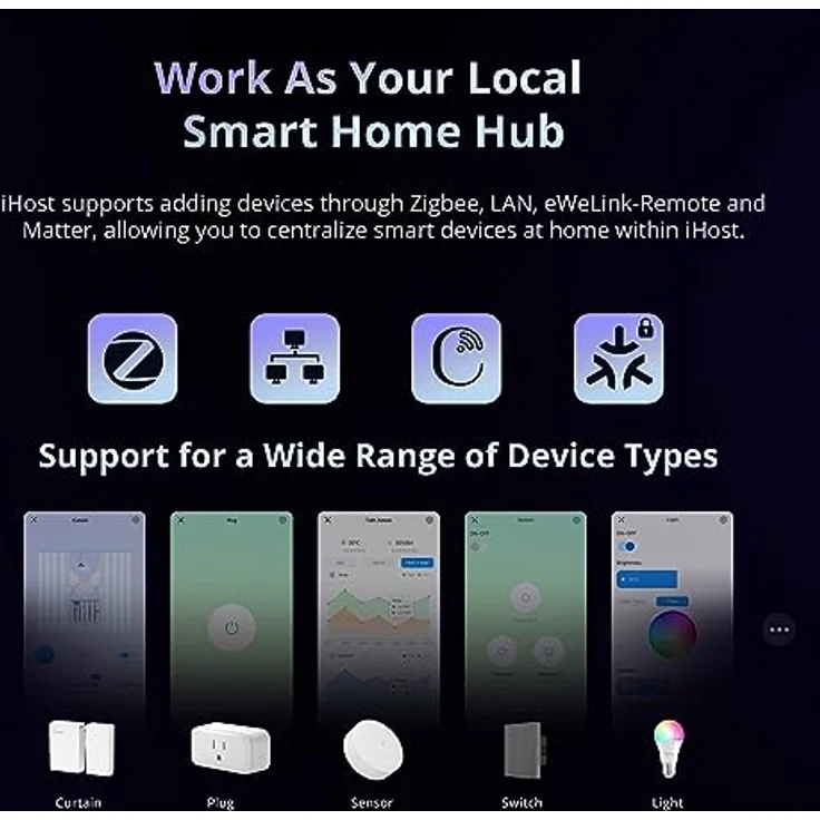 SONOFF iHost Smart Home Hub,Local Zigbee Gateway,Lokaler Lan Server mit Hausalarmfunktion,Unterstützt alle SONOFF Zigbee Geräte,Unterstützt Open API und ADD-On Integration.(RV1126 DDR4 4GB) – Bild 2