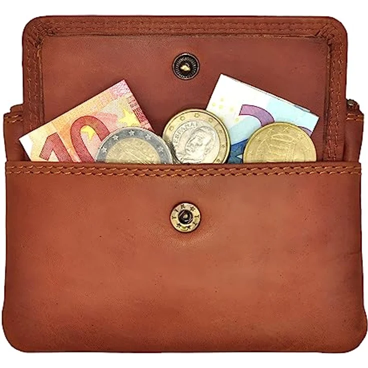 Benthill Schlüsseletui Echt Leder | Schlüsseltasche Klein mit 3 Fächern | Schlüsselmäppchen für Damen & Herren inkl. Geschenkbox, Farbe:Braun – Bild 3