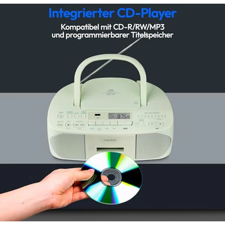 Medion® Radio (AM- / FM- Tuner, MW / UKW mit RDS, 3 W, grün) – Bild 6