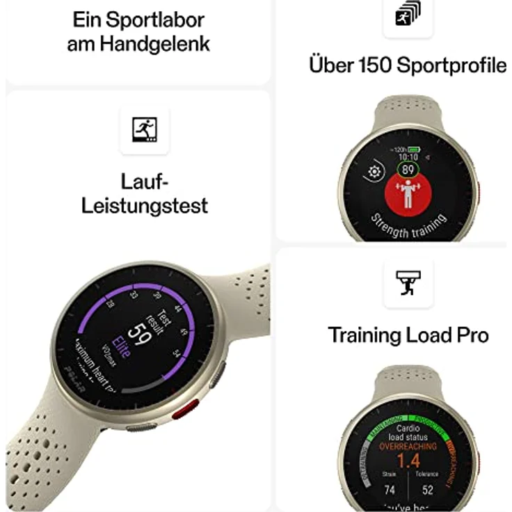 Polar Pacer Pro (45 mm, Kunststoff, S, M/L), Sportuhr + Smartwatch in Schwarz – Bild 3