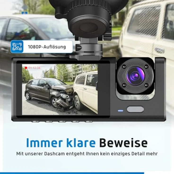 Fleau Tech Dashcam für Auto 3 in 1 – Vorder- und Rückkamera – Full HD – 170°-Weitwinkelobjektiv – 24-Stunden-Parküberwachung – G-Sensor – Micro-SD-Karte 32 GB – Bild 2