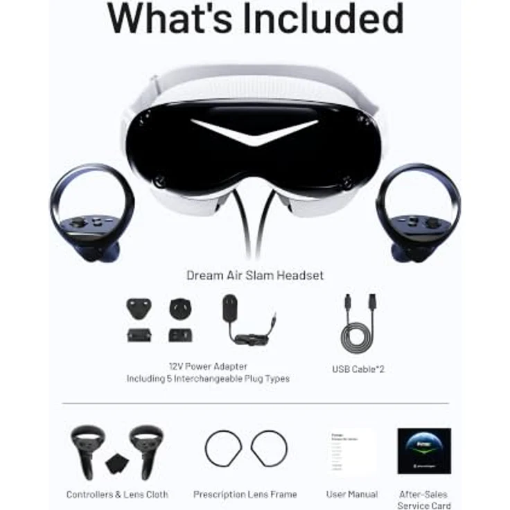 Pimax Dream Air SLAM, VR-Brille mit 3.840 x 3.552 Pixeln, ultraleicht, DFR-fähiges Eye-Tracking, Hand-Tracking, 110° HFOV – Bild 9