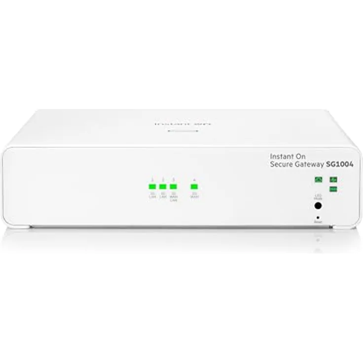 HPE Networking Instant On Secure Gateway SG1004, 4-Port 1G Smart-Managed Gateway mit 940 Mbit/s Durchsatz, Wandmontage, EU-Kabel