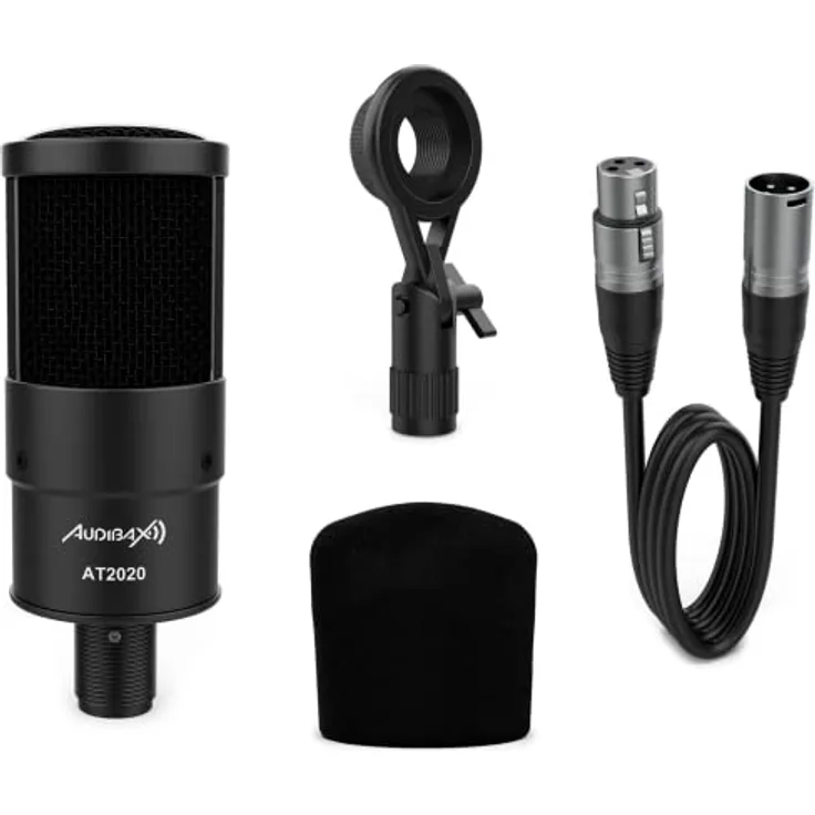 Audibax AT2020 Micrófono Estudio Profesional Condensador