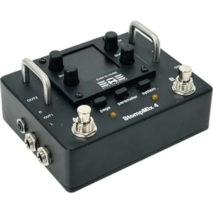 Elite Acoustics Stompmix X4, Digitalmixer in Pedalbauweise mit 4 Mono Inputs, Effekte pro Kanal, speicherbar bis zu 10 Szenen, 48V Phantomspeisung