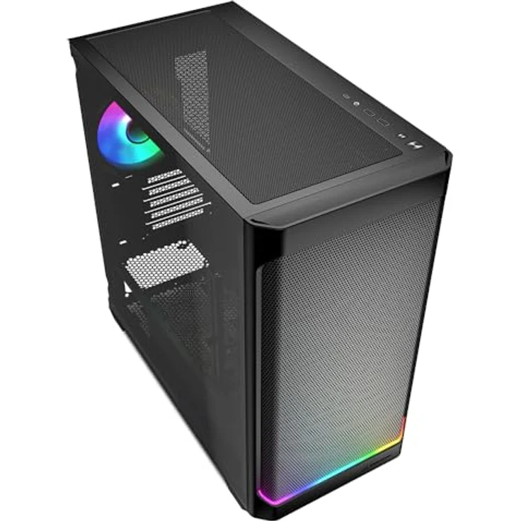 Sharkoon MK4W RGB Strip Black, mATX PC-Gehäuse mit vollem RGB-Beleuchtungssystem – Bild 3
