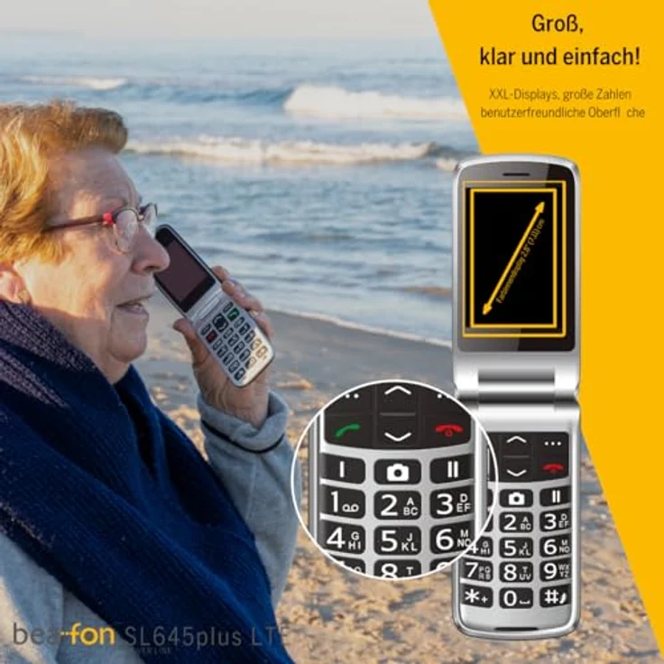 Beafon SL645plus LTE, Klapphandy mit 3 MP Kamera, 2.8" Display, 1000 mAh, Schwarz/Silber, Single SIM – Bild 6