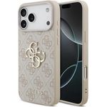 CG MOBILE Guess 4G Groß Logo Hülle für iPhone 17 Pro Max, Kunstleder/TPU/PC, pink, hoher Schutz und einzigartige Optik