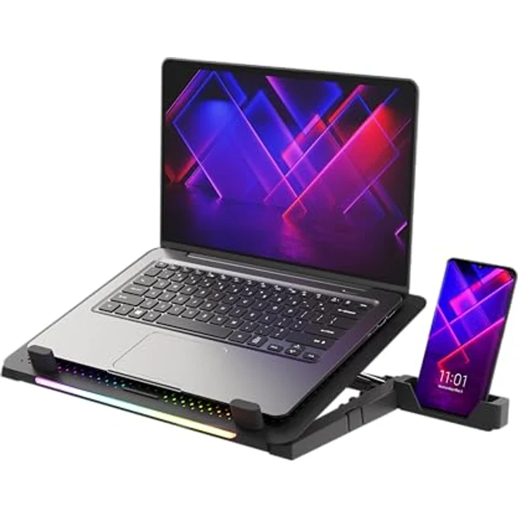 Genesis Kühler Oxid 450 RGB, Laptop-Kühler mit 4 Ventilatoren und 5 Neigungswinkeleinstellungen, für Laptops bis 15,6 Zoll – Bild 8