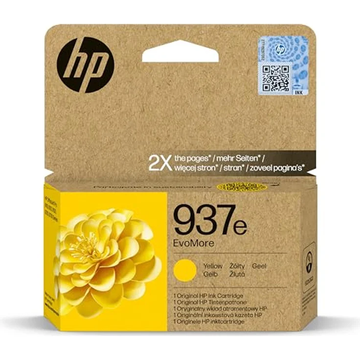 HP 937e (4S6W8NE) EvoMore Druckerpatrone Gelb, hochwertige Originalpatrone mit einer Druckleistung von ca. 1.650 Seiten для OfficeJet Pro 9110b/9117b/9120b/e/9122e/9125e/9130b/9132e/9135e/9720e/9730e AiO – Bild 2