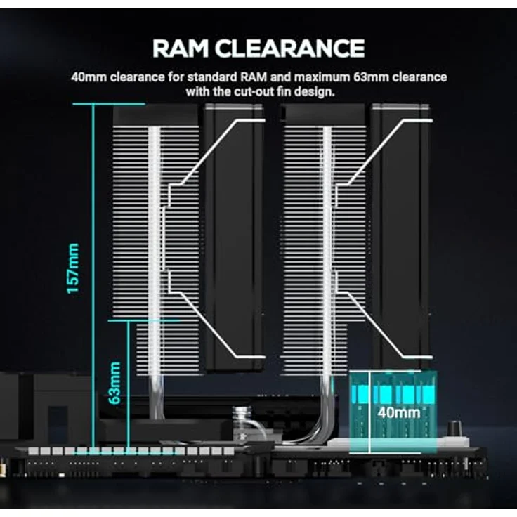 ID-Cooling FROZN A620 PRO SE, CPU Luftkühler mit 27 dBA, 120 mm Lüfter, kompatibel mit AM5, LGA 1700, LGA 1150, LGA 1200 und AM4 – Bild 4
