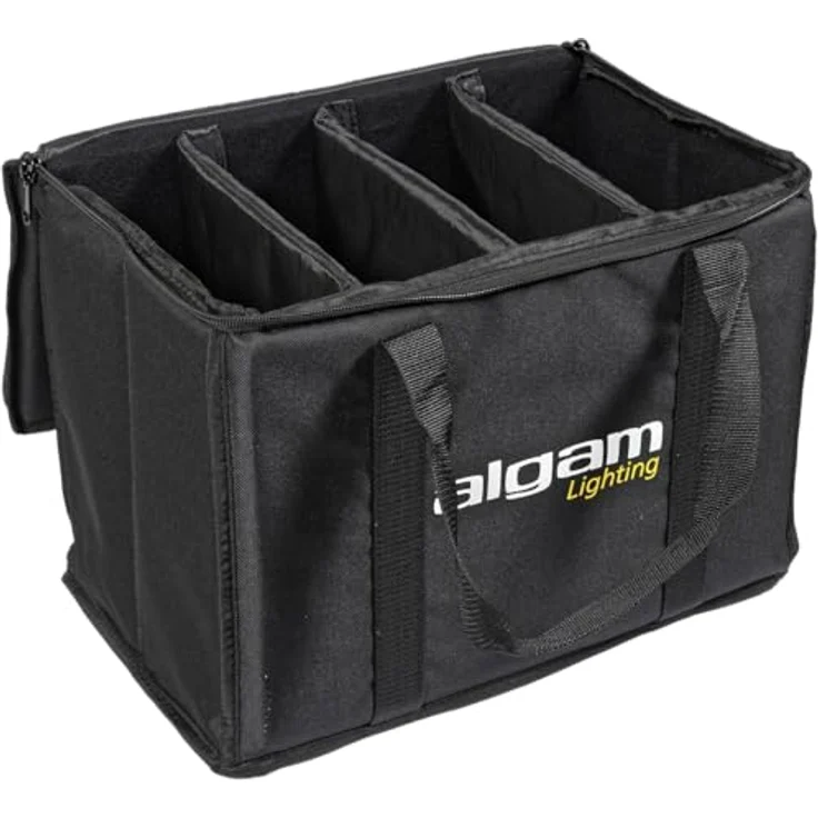 Algam Lighting 4-geteilte gepolsterte Nylon-Tasche für Licht & Zubehör, Innenabmessungen 400 x 240 x 260mm, mit 3 herausnehmbaren Trennwänden und Tragegriff – Bild 2