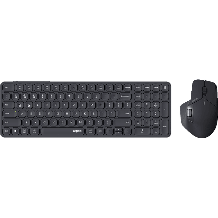 RAPOO 9760M Ultra-Slim Multimodus Deskset, kabellos, 4.000 DPI, Bluetooth 4.0/5.0, Aluminiumlegierung, schwarz
