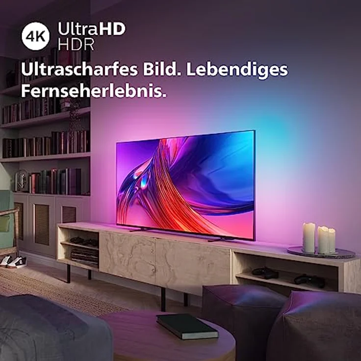 Philips Ambilight TV | 65PUS8508/12 | 164 cm (65 Zoll) 4K UHD LED Fernseher | 60 Hz | HDR | Dolby Vision | Google TV | VRR | WiFi | Bluetooth | DTS:X | Sprachsteuerung – Bild 4