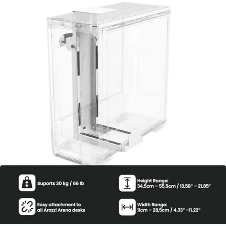 Arozzi Arena PC Mount, Laptop-Zubehör in Weiß mit vielseitigen Montageoptionen – Bild 2