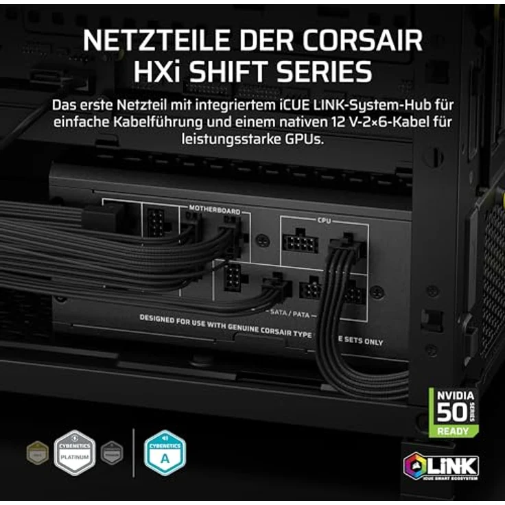 Corsair HX1500i, 1500 W ATX-3.0 Netzteil mit 80-Plus-Platinum-Zertifizierung, Schwarz – Bild 3